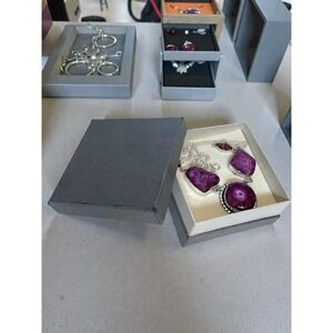 Handmade Agate Geode Sterling‎ Silver Necklace Artisan Gemstone Pendant Jewelry